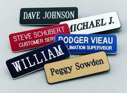 Name Tags, Pin or Magnetic Backs